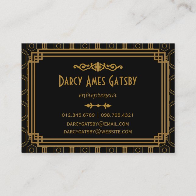 Tarjetas de visita del art déco (Anverso)