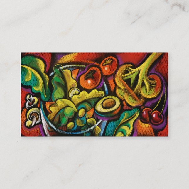 Tarjetas de visita del arte de la ensalada de la (Anverso)