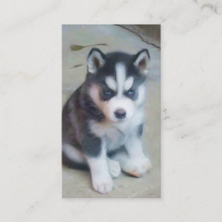 Tarjetas de visita del arte del perrito del husky