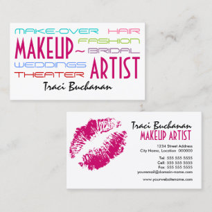 Tarjetas de visita del artista de maquillaje de la