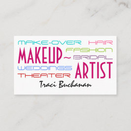 Tarjetas de visita del artista de maquillaje de la