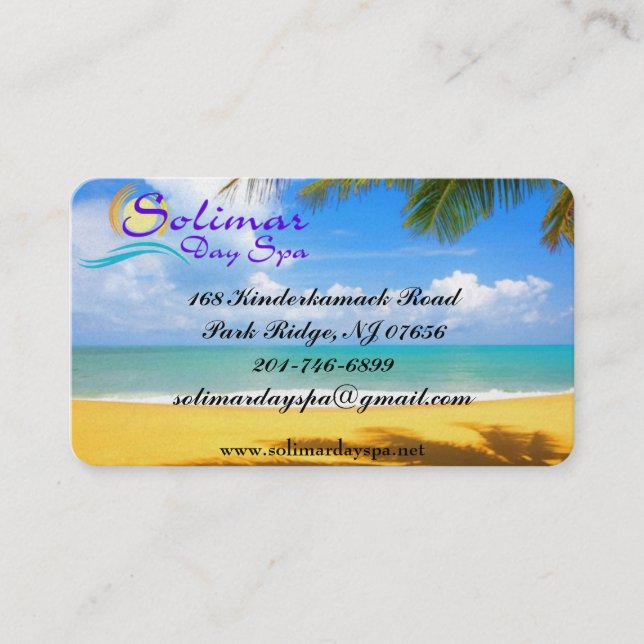 Tarjetas de visita del balneario del día de (Anverso)