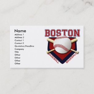 TARJETAS DE VISITA DEL BÉISBOL DE BOSTON