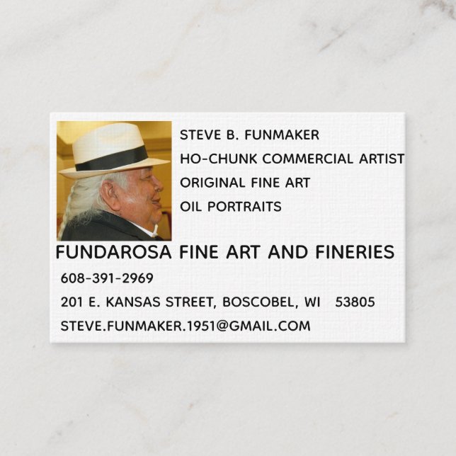 Tarjetas de visita del Bello Artes de Fundarosa (Anverso)