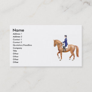 Tarjetas de visita del caballo del Dressage