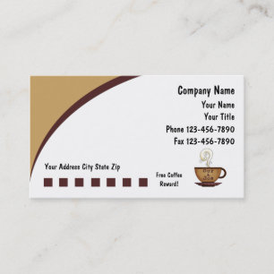 Tarjetas de visita del café