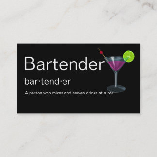 Tarjetas de visita del camarero
