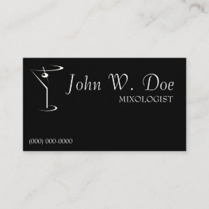Tarjetas de visita del camarero del Mixology