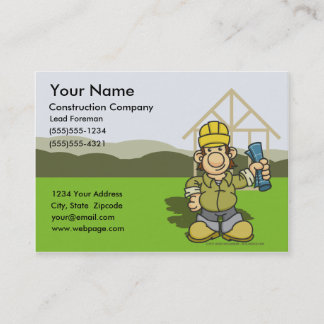 Tarjetas de visita del capataz de la construcción