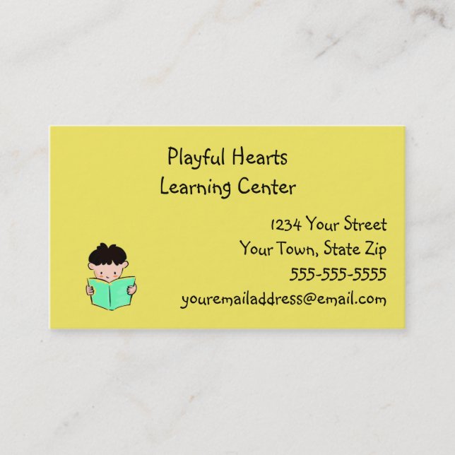 Tarjetas de visita del centro de aprendizaje (Anverso)