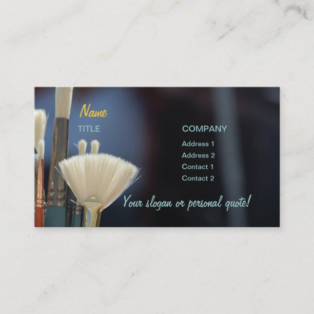 Tarjetas de visita del cepillo del artista (Anverso)