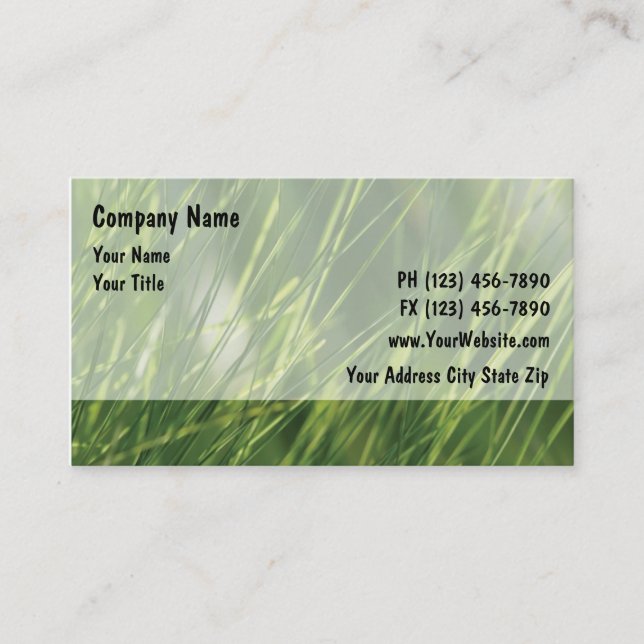 Tarjetas de visita del césped (Anverso)