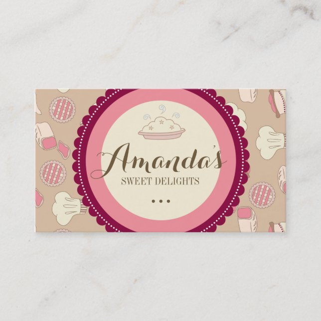 Tarjetas de visita del chef de repostería de la (Anverso)