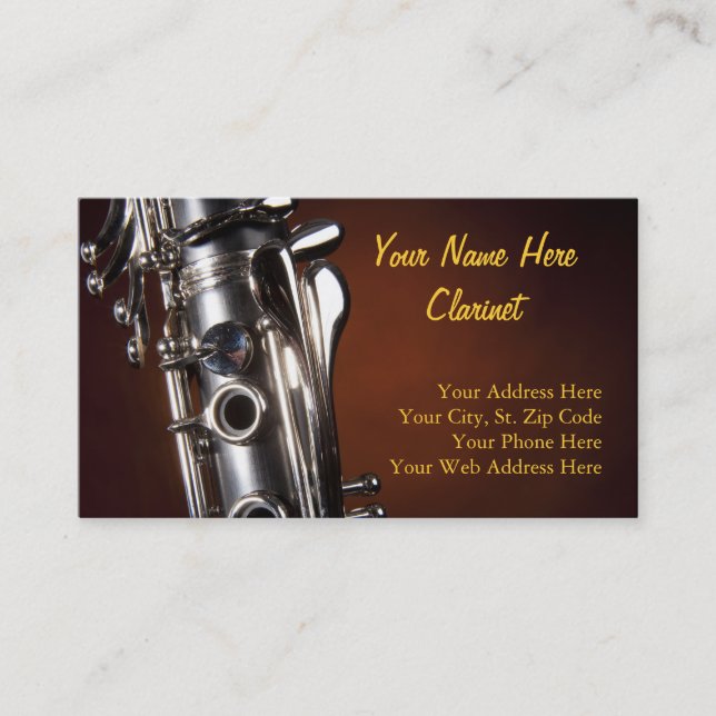 Tarjetas de visita del Clarinet (Anverso)
