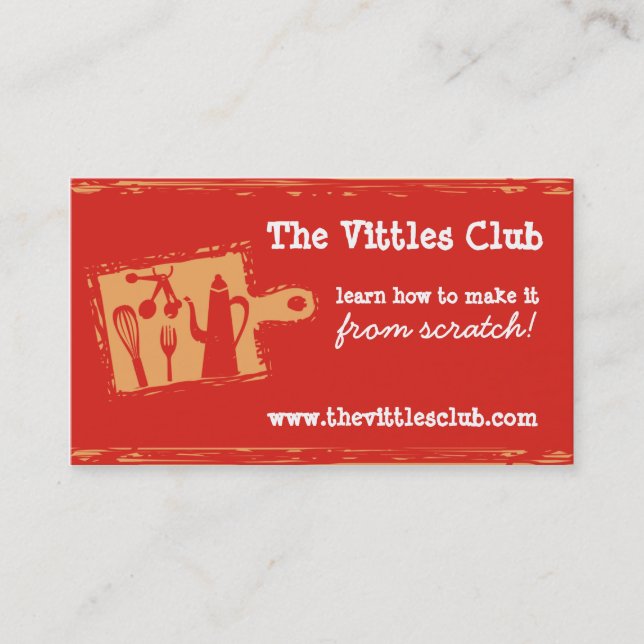 tarjetas de visita del cocinero de los utensilios (Anverso)