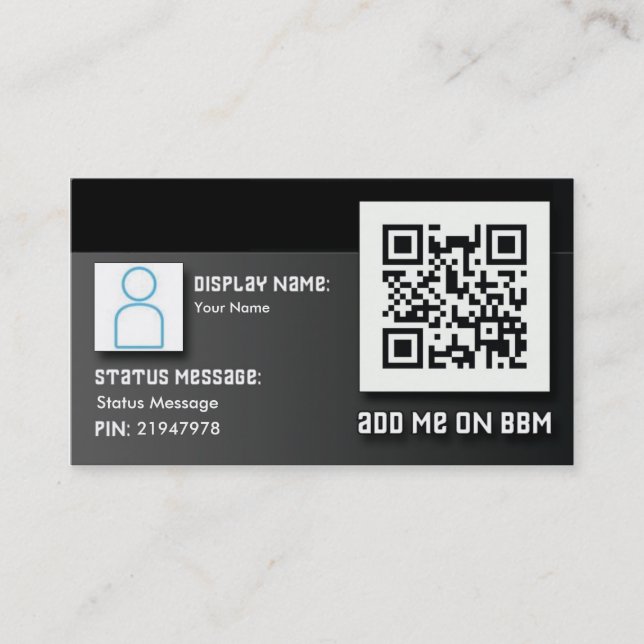 Tarjetas de visita del código de barras de BBM (Anverso)