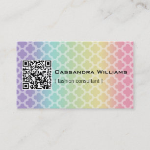 Tarjetas de visita del CÓDIGO de Quatrefoil QR de