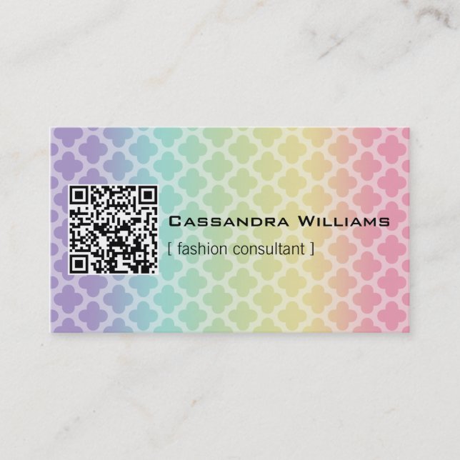 Tarjetas de visita del CÓDIGO de Quatrefoil QR del (Anverso)