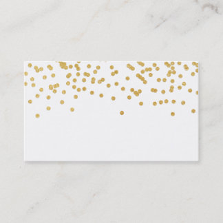 Tarjetas de visita del confeti del oro