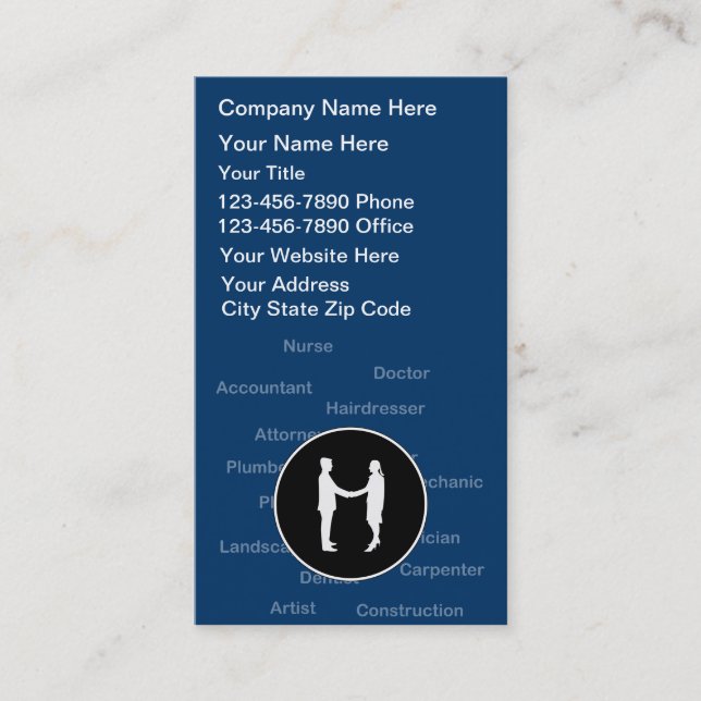 Tarjetas de visita del consejero de carrera (Anverso)