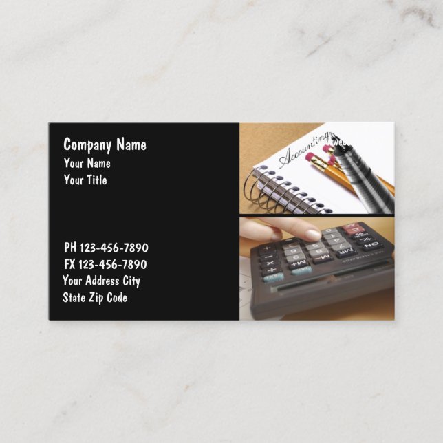 Tarjetas de visita del contable (Anverso)
