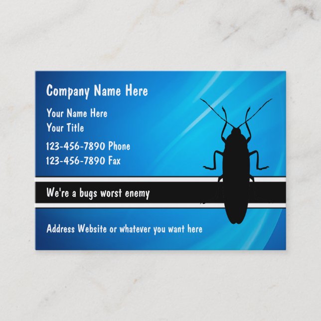 Tarjetas de visita del control de parásito (Anverso)