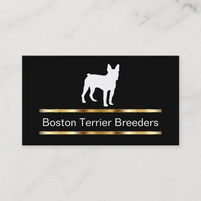 Tarjetas de visita del criador de perros de Boston (Anverso)