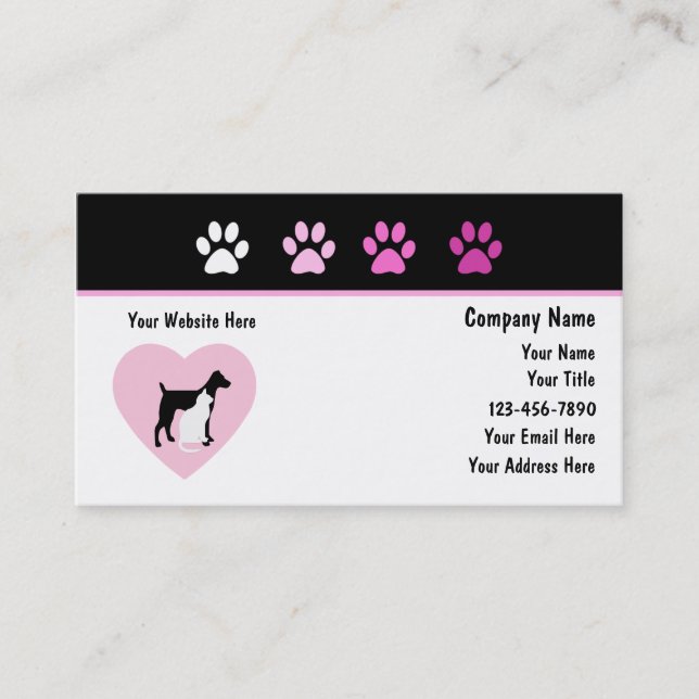 Tarjetas de visita del cuidado de animales de (Anverso)