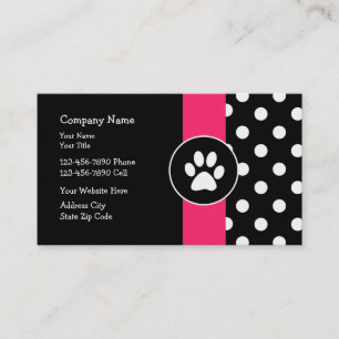 Tarjetas de visita del cuidado de animales de