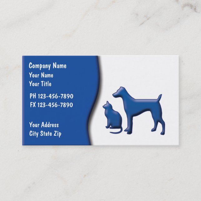 Tarjetas de visita del cuidado de animales de (Anverso)