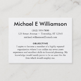 Tarjetas de visita del curriculum vitae