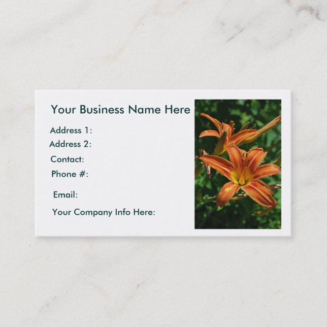Tarjetas de visita del Daylily (Anverso)