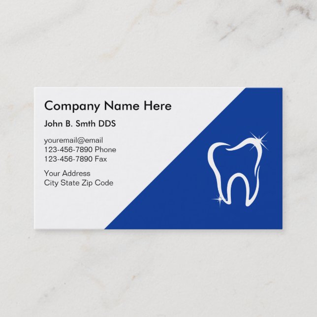 Tarjetas de visita del dentista (Anverso)