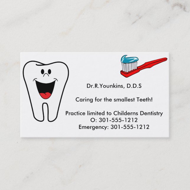 Tarjetas de visita del dentista (Anverso)