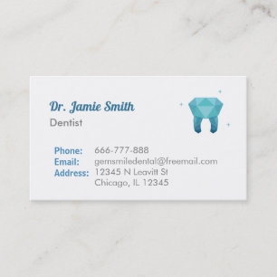 Tarjetas de visita del dentista del logotipo del