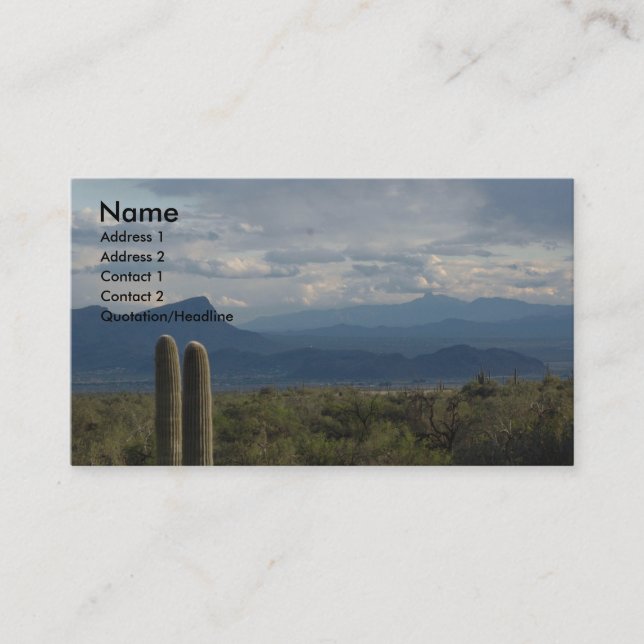 Tarjetas de visita del desierto de Sonoran (Anverso)