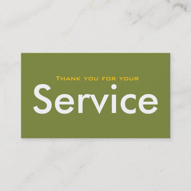 Tarjetas de visita del día de veteranos (Anverso)