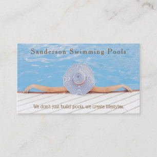 Tarjetas de visita del diseñador de la piscina