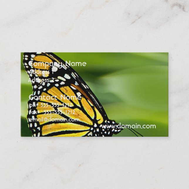 Tarjetas de visita del diseño de la mariposa de (Anverso)
