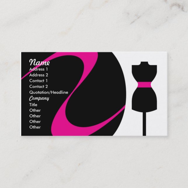 Tarjetas de visita del diseño de la moda (Anverso)