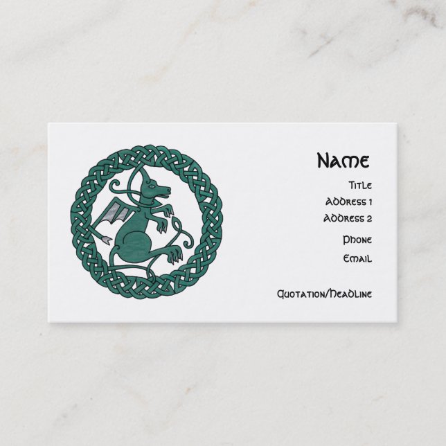 Tarjetas de visita del dragón del mascota (Anverso)
