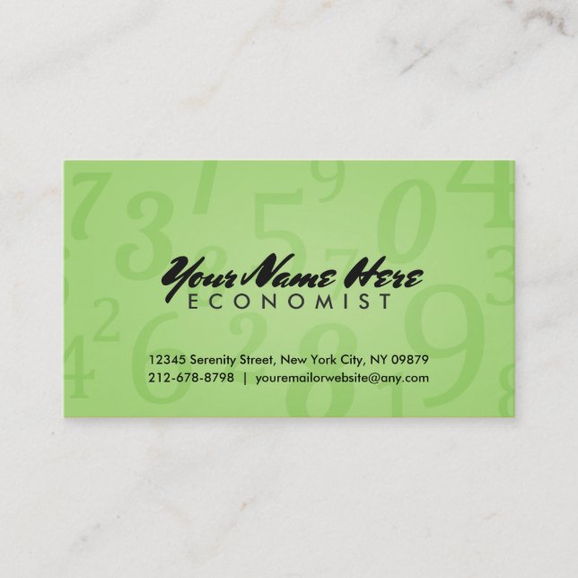Tarjetas de visita del economista (Anverso)