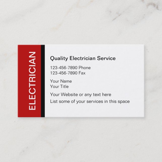 Tarjetas de visita del electricista (Anverso)