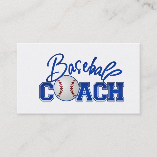 Tarjetas de visita del entrenador de béisbol (Anverso)