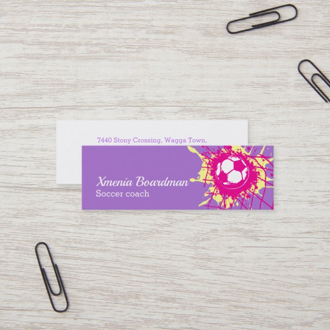 Tarjetas de visita del entrenador femenino de fútb (Anverso/Reverso In Situ)