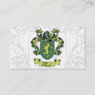 Tarjetas de visita del escudo de la familia de
