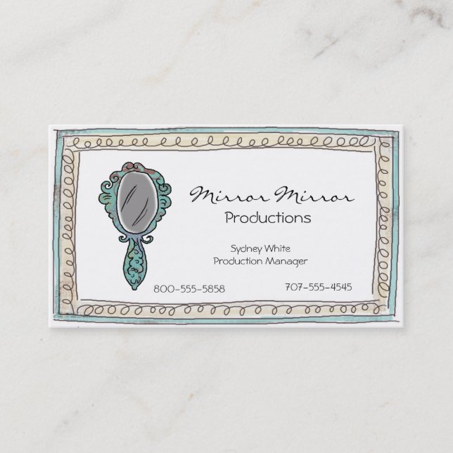 Tarjetas de visita del espejo del Doodle (Anverso)