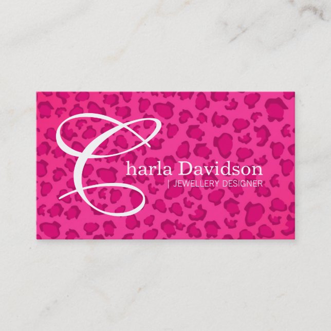 Tarjetas de visita del estampado leopardo (Anverso)