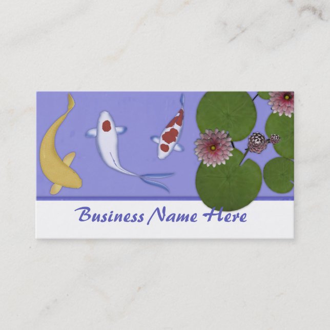 Tarjetas de visita del estanque de peces de Koi (Anverso)