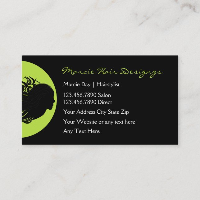 Tarjetas de visita del estilista de la belleza (Anverso)